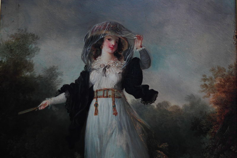 Jeune femme dans un paysage